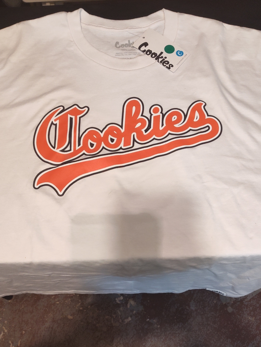 Cookies Men's White T-Shirt with Red Cookies Logo